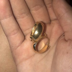 14k gold small thick hoop earrings